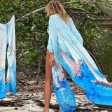 Zebra Pattern White Chiffon Tunic Plus Size Sexy Beach Wear Kimono Summer Clothing For Women Tops and Blouses Shirts