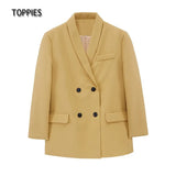 Womens blazer two piece suit set double breasted jacket blazer 2021 spring ladies formal