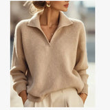 Solid-Colored Women's Knitted Sweater Autumn/Winter