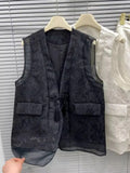 Chinese Style Jacquard Buckle National Style Vest Women Wear High-Grade Vintage Suit Jacket In 2024 Spring And Autumn