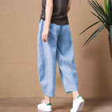 Cotton Wide Leg Pants Women 2025 Summer New Loose Large Size Linen Nine Casual Pants Outside