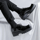 2025 New Youth Square Head British Wind With Thick Bottom Niche Casual Daily Leather Shoes