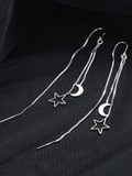 Star Moon Decor Tassel Earring- Outfit