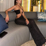 Sexy Hollowed-In-Only Beach Suit Ladies Long Dress 2025 New Solid