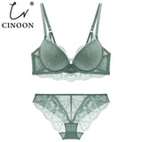 New Women's underwear Set Lace Sexy Push-up Bra And Panty Sets Comfortable Brassiere Adjustable Gathered