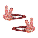 Pcs/lot New Girls Cute Rabbit Flower Hair Clips Sweet BB Glitter Hairpins Barrettes Headwear Fashion Hair Accessories For