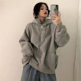 Women Autumn Winter Trendy Korean Style Simple Casual Ulzzang High Quality Streetwear Soft Loose Solid Womens