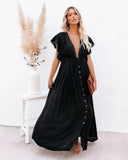 Summer Sun Protective Double-breasted Drawstring Dress