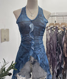 Vintage 2024 New Personality Tie Hottie Wind Hanging Sleeveless Top Ribbon Vest