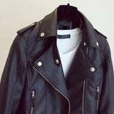 Spring-Autumn Dress New Body-Repair Collar Leather Women's Short Coat Women's Pu Jacket Korean Version Of Locomotive Clothing Women's