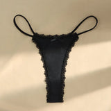 Sports Thin Sexy Lace Thongs Breathable Traceless Women's Underwear Low Waist Cotton Crotch Bow Panties Seamless