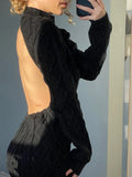 Cut Out Backless Sweater Midi Dress- Outfit
