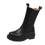 Football Club Boots And Girls Increase 2024 New Spring And Autumn Super Hot Chimney Short Boots Thick Soles Martin Boots