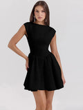 Short Sleeve Backless Mini Dress- Outfit