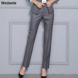Formal Pants 2019 Autumn High Waist Ladies Straight Office Trousers Work wear Big Plus Size S~4XL 5XXXXXL Pantalon