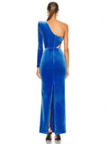 Women's Slanted Shoulder Long-Sleeved Velvet Fashion Sexy Body Fork Sexy Bag Hip