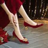 Shoes Xiu Dress Wedding Dress Two Wear 2025 Spring And Autumn New Chinese Wedding Bride Shoes Red High