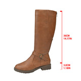 For Women's Leather Boots 2025 Spring And Autumn New Zipper Low-Heeling Boots Knight Boots High-Sleech Women's