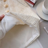 New High Waist Shorts Women Streetwear Shorts With Button All-Match Wide Leg Bottoms