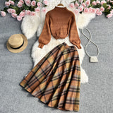 Zingj And Generous Fashion Suit Dress Women's 2024 Early Fall New Sweater Temperament Skirt Two
