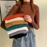 Winter Knitted Sweater Women 2021 Autumn Winter Korean Turtleneck Long Sleeve Pullover Female Jumper Green