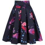 Preppy Style Women Short Skirt High Waist 2022 Floral Printed Jupe Longo Elegant Vintage Pleated Skirts Womens
