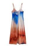 Tie Dye Slip Dress Woman Print Backless Long Dress Women Sleeveless Midi Summer Dresses Woman 2023 Beach Casual