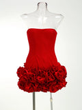 New Sexy Fish Bone Strap Adjustable Bosom Heavy Industry Flower Short Skirt Dinner
