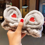 Face Hair Holder Hairbands Soft Warm Coral Fleece Bow Animal Ears Headband For Women Girls Turban Fashion Hair