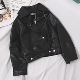 2021 Loose Pu Leather Batwing Sleeve Vintage Leather Jacket Street Casual Outwear Ladies Biker Leather Coat
