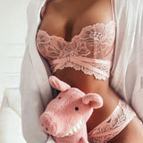 Top High Quality Bra Set Lingerie Push Up Brassiere Lace Embroidery Underwear Set Sexy Ultra-thin Cup For Women