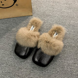 Red Explosion Bag Head Hair Slippers Women Wear Plus Plus Velvet And Anti-Slip 2025 New Autumn And Winter Plush Warm Cotton