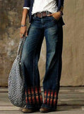 Zingj Plus Size Casual Pants Thin Jeans Wide Leg Pants 211-1-Outfit