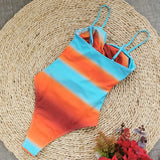 Chest-Meared Hollowed-In Swimsuit Lady 2025 New Gradient Tie Dye Swimsuit