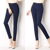 Autumn Women Casual Loose High Waist Harem Pants Ladies Office Pants Plus Size Trousers S~4XL 5XL 6XL Blue Red Khaki
