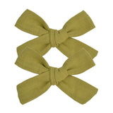 Lovely Baby Solid Hair Bows With Clip Bowknot Hair Clips Headwear Children Cute Cotton Hairpins Barrettes Hair