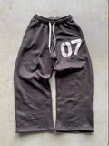 Zingj Alphabet Printed Trousers Loose Waistband Men's And Women's Fashion Brand Trousers 1215-0-Outfit