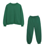 2021 Autumn Winter women Tracksuit Two Set Fleece Sweatshirts Crew Neck Hooded Sweatshirts Fleece warm pants