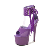 Zingj Patent Leather Sandals Special High Heels Heel Sexy 17CM Waterproof Platform Hate Day Superb High Sandals Female