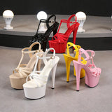 Zingj Patent Leather Sandals Special High Heels Heel Sexy 17CM Waterproof Platform Hate Day Superb High Slippers Female