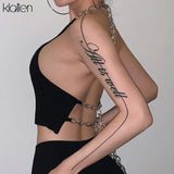 black sexy off shoulder backless camis women fashion casual high street beach vacation summer hot sale female crop