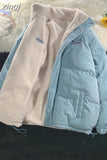 Jacket Women Winter Female Parkas Coat Fashion Thick Warm Cotton Clothes Oversize Double Sided Outwear Jaqueta