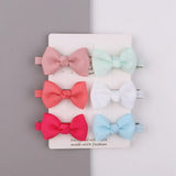 Sweet Mini Bows Hair Clips For Cute Girls Solid Ribbon Hairpins Boutique Barrettes Headwear Kids Hair Accessories