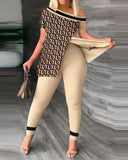 Independent Station Spring And Summer Printing Fashion Suit 2-Piece Set For