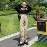 Zingj New 2024 Ladies Will Wear Everything With A Straight Tube And Show Skinny Khaki Pants-Outfit