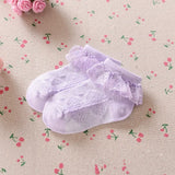 0 to 6 Yrs Toddler Baby Child Girls Ruffle Lace Ankle Cotton Dress Socks Princess Summer Cotton Eyelet Flower