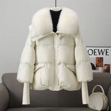 2024 Winter New Down Cotton-Padded Clothes Female Short Foreign Style Korean Version Loose Cotton-Padded Clothes Female Big Hair Collar And Thick Cotton-Padded Jacket-Outfit