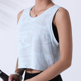Zingj Run Lovely Sports Small Vest Female Round Collar Female Camouflage Spot Running Fitness Yoga Sleeveless Jacket-Outfit
