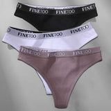 3PCS/Set M-XL Women's Thong Cotton Female Underpants Letter Waist Underwear Sexy Women's Panties Lingerie Thongs