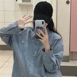 Green Blouse Women Harajuku Y2k Long Sleeve Spring Korean Style White Chic Shirts Female Vintage 2022 Casual All